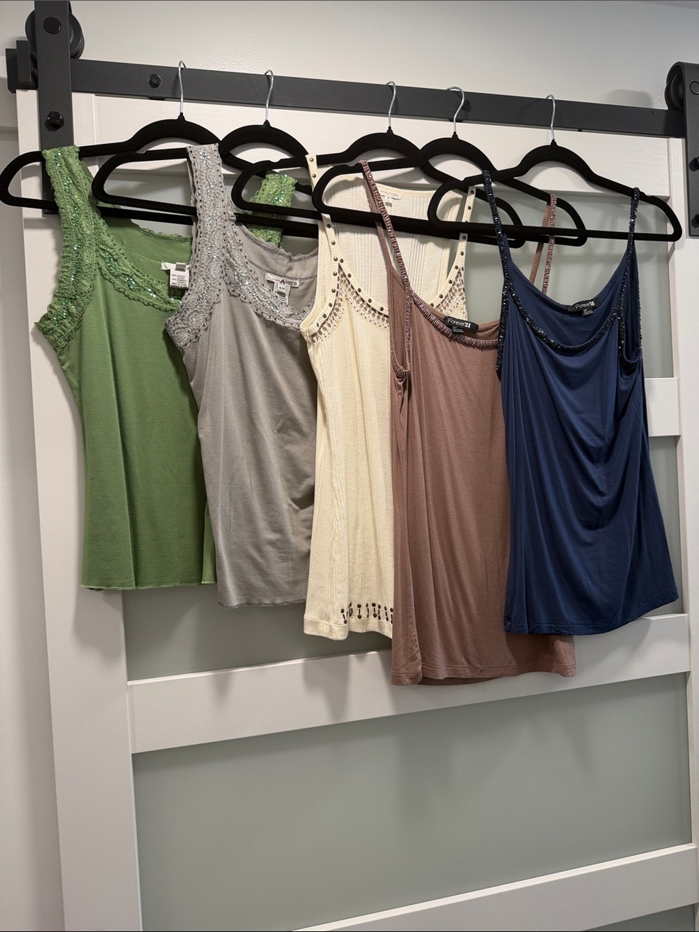 kenzie, Maurice, forever 21 bundle ofTank Tops — Green, Gray, Cream, Brown, Blue